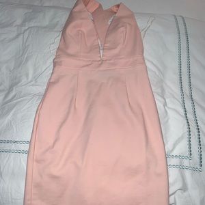 Pink cocktail dress.